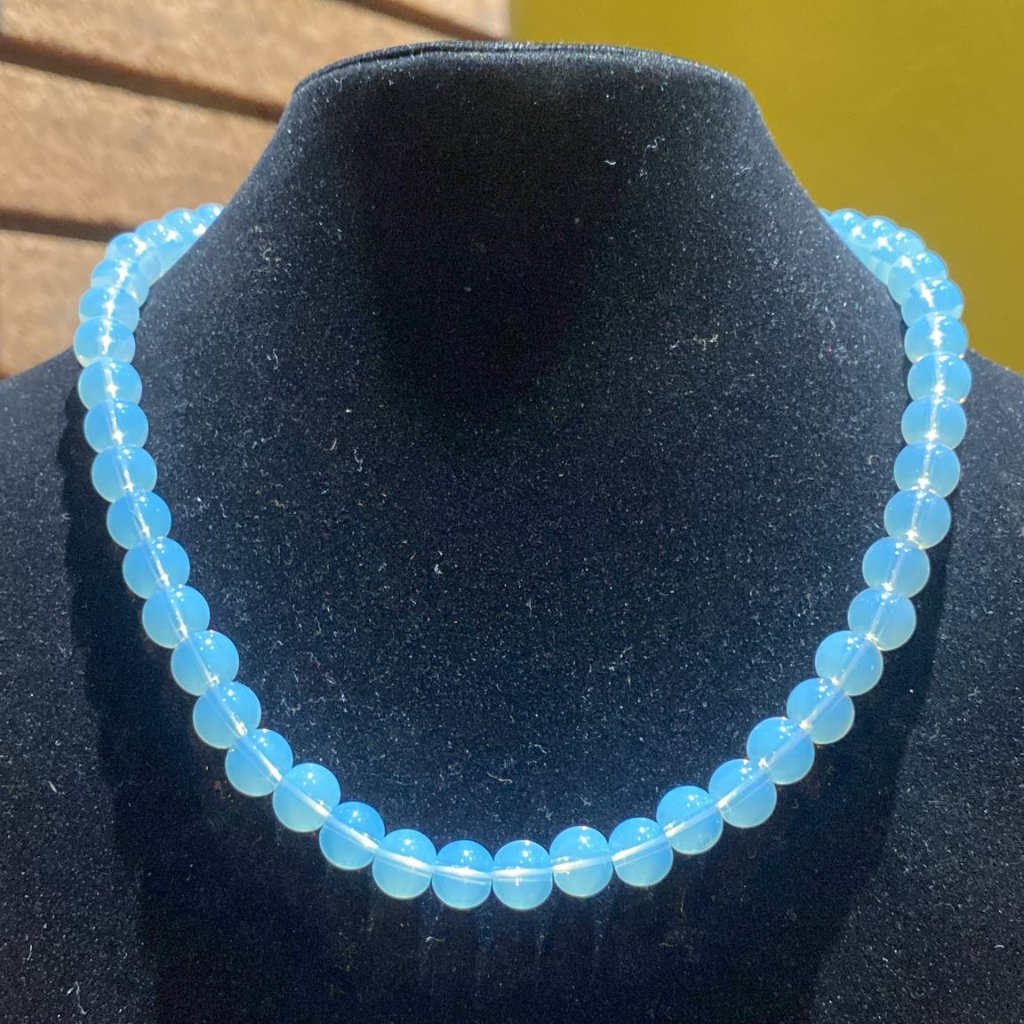8mm Opalite Bead Stretchy Cord Necklace/Bracelet/Anklet